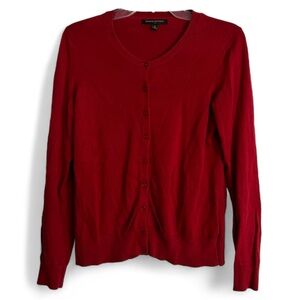 BANANA REPUBLIC S Womens Cherry Red Cardigan Matching Buttons Long Sleeves